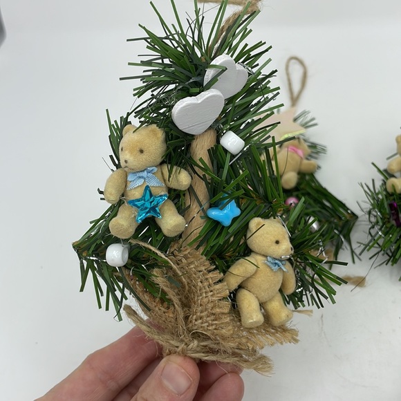 Vintage Handmade  Miniature Teddie Bears Christmas Ornaments - Lot of 6 - Picture 12 of 16